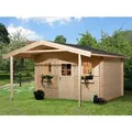 Weka Holz-Gartenhaus Satteldach Unbehandelt 450 cm x 594 cm