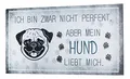 levandeo Wandbild 40x20cm Hunde Spruch Deko Wandschild Hundeliebhaber Bild Wanddeko Geschenkidee