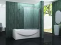 N / A Schiebetür-Duschtrennwand BATCH 140 x 150 (Badewanne) aus Klarglas mit 6 mm Sicherheitsglas (ESG), extra hoch mit 150 cm, rahmenlos, hochwertige Aluminiumprofile