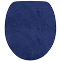 NYVI Badematte WC Deckelbezug mit Gummizug NYVISpa Lasalle Toilettendeckelbezug, Höhe 20 mm, Polyester, Rutschfest, Saugstark, Schnell Trocknend, Fußbodenheizung geeignet blau 38 cm x 48 cm x 20 mm