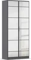 rauch Drehtürenschrank Kleiderschrank Schrank Garderobe Schlafzimmerschrank ACERO (praktisch in Tiefe 41 cm mit vielen Einlegeböden) Spiegelfront in moderner Loft-Optik MADE IN GERMANY