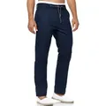 Indicode Leinenhose Herren Veneto Sommerhose Leinen Herrenhose leichte Sommerhose mit Kordelzug blau S