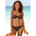 Bügel-Bikini-Top S.OLIVER "Rome", Damen, Gr. 36, Cup B, braun, Microfaser, Polyamid, unifarben, Bikini-Oberteile, in verschiedenen Unifarben