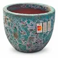 Teramico Keramik Pflanzgefäß "Egg Pot" Lava Grün - Ø 38cm Frostfest - Grün