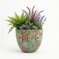 Teramico Blumentopf Pflanzgefäß "Egg Pot" Lava Grün – Ø 21 bis 38 cm (1 St), Frostfest, UV-Fest grün Ø 38 cm x 30 cm