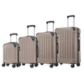 YONSLY Koffer Suitcase Set, Trolley Reisekoffer, Rollkoffer Handgepäck, Kofferset, Gepäckset mit 4 Rollen 360°, Hartschalenreisekoffer, Zahlenschloss, Weicher Gummigriff(4er Set, S,M,L&XL,Champagner)