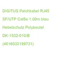 DIGITUS Patchkabel RJ45 SF/UTP Cat5e 1.00m blau Hebelschutz Polybeutel DK-1532-0