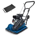 Scheppach Benzin Rüttelplatte HP1900S Vibrationsplatte Rüttler | 5,6PS Leistung | 17000N Verdichtungsdruck | Platte 530x350mm | 25 m/min Vorlauf | 30cm Verdichtungstiefe | Fahrvorrichtung & Gummimatte