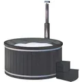 Wolff Finnhaus Badebottich Hot Tub Typ 2 Ø 200 cm mit Acrylwanne & LED-Beleuchtung Acrylwanne in anthrazit Anthrazit