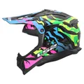 LS2, Motocross Helm FAST II GROTESK Blue Pink Green, L