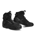 SHIMA EDGE WP, Wasserdichte Motorradschuhe für Männer - Verstärkte Straßenreitschuhe mit ATOP-Verschlusssystem, Knöchelstütze, Rutschfeste Sohle, Schaltgriff (Schwarz, 45)