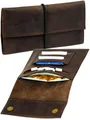 Simaru Tabakbeutel BEJA (Tabaktasche, 1-tlg., aus Echtleder, mit Paper Holder und Filterfach), Made in EU, Handmade