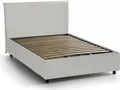 Quadratisches und halbes Bett Assia, Containerbett mit Kunstlederbezug, 100% Italy, Frontöffnung, passend für Matratze Cm 120x200, Weiß