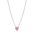 PANDORA Timeless rosafarbenes Erhabenes Herz Halskette aus Sterling Silber mit Zirkonia, Größe: 45cm, 398425C02-45