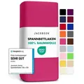 Jacobson Spannbettlaken aus 100% Baumwolle, Jersey Bettlaken 160 g/m2, Spannbetttuch mit Gummizug, OEKO-TEX®, pflegeleicht, viele Farben rosa 140 - 160 cm x 200 cm