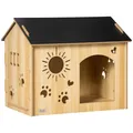 Hundehütte aus Holz Kleintierhaus mit Lüftungsöffnungen Hundehaus Renoviert