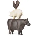 Moritz-Design Deko-Figur Kuh Schwein und Hahn stehen aufeinander modern Tiere