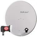 DUR-line MDA 80 Hellgrau - Digiatale 1 Teilnehmer Satellitenschüssel Komplett-Anlage mit +Ultra Single - LNB [Camping, Astra 19,2°, DVB-S/S2, Full HD, 4K, 3D]