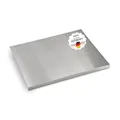 Arbeitsplatte Knetbrett Edelstahl [50x40 cm] - Für Kneten, Schneiden & Backen - Küchenplatte mit Anschlagkante - Auch als Nudelbrett, Backbrett, Teigbrett - Schneidebrett Platte Küche