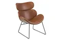AC Design Furniture Carlee moderner Relaxsessel, Brauner Loungesessel fürs Wohnzimmer, Kunstleder, Brauner Sessel, Vintage Cognac/Schwarzes Metallgestell, 1 Stk, 13.8