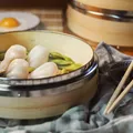 Dampfgarer Reisdämpfer Bambusdämpfer Dämpfaufsatz Wok Bambus Edelstahl Dim Sum