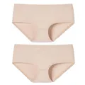 Schiesser Damen Panty Invisible Cotton 2er Pack, Größe:44, Farbe:Nude (410)