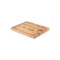 Continenta Schneidebrett Holz Gummibaumholz Tranchierbrett mit Rillen 37x29cm