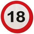 Folat 28318 Party Servietten Verkehrsschild (1 x 20 STK.)-Zahl 18