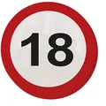 Folat 20 Servietten * 18. Geburtstag * mit Verkehrsschild-Design // Set Napkins Jubiläum Achtzehn Jahre