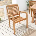 Massiver Gartenstuhl EMPIRE TEAK - natur Teakholz - stapelbar wetterfest Balkon