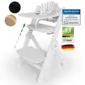 ZWERGHELD® Premium Baby Hochstuhl ZS3 Set - mitwachsend & klappbar - Kinderhochstuhl (Snow-White) - Weiß