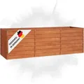 DELUKE® Hochbeet aus Cortenstahl ISAK | unten offen | Pflanzenbeet Gartenbeet Metall Blumenbeet Beet hoch Frühbeet für Garten Gemüsebeet, 240x8... - Braun