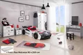 Aileenstore Jugendzimmer-Set Police, (5-tlg., Set 5 teilig mit Matratze + Autobett, Lattenrost, Heckspoiler, LED)