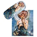 VON LILIENFELD Brillenetui Alfons Maria Mucha: Der Mond Kunst Motiv Etui Brille Mikrofaser Brillenputztuch Brillenbox Stabiles Hardcase Set mit Stoff bezogen