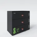 MINECRAFT - Kommode, 3 Schubladen, Carbon Optik, Gaming Möbel mit Beleuchtung