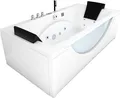 Whirlpool Pool Badewanne Eckwanne Wanne W81R-C-SC 180x90cm mit Radio+Farblicht, aktive Schlauch-Reinigung