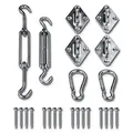 yourGEAR Fix-It Tarp - Sonnensegel Montage Set aus Edelstahl Befestigungsset für Wand Holz-Pfosten Zaun Baum 24 teilig