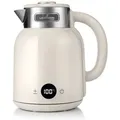 LEHMANN Elektrischer Wasserkocher mit Temperatureinstellung 1,5L, 1600W, Temperaturwahl 40-100°C, Warmhaltefunktion - Creme