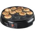 Bestron Poffertjes Maker im Retro Design, Mini Pfannkuchen Automat, mit Antihaftbeschichtung, Sweet Dreams, 800 W, Schwarz - Schwarz