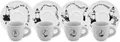 Bialetti Mokatassen Carosello, 4er Set, mit Untertasse, Moka Tasse, Espressotasse, Porzellan, Y0TZ033