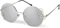 styleBREAKER Sonnenbrille Runde Sonnenbrille mit Zahnrad Applikation (1-St) Gradient