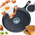 Gusseisenpfanne Eisenpfanne für Crepes Pfannkuchenpfanne Pfanne Gusseisen 26 cm