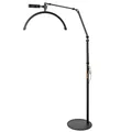 Halbmond-Bodenfülllicht 20W LED Beauty Licht dimmbar 360° drehbar Telefonhalter Stativ HD-M2X Black