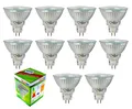 Trango 10er Set MR16030 LED Leuchtmittel mit MR16 Fassung zum Austausch von herkömmlichen Halogen Leuchtmittel MR16 I GU5.3 I G4 12 Volt 3000K warm-weiß Glühlampe, Reflektor Lampe