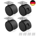 4er Set Möbelrollen 50 mm - Lenkrollen mit Bremse bis 30 kg pro Rad -