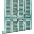 ESTAhome Tapete Verwitterte Französische Vintage Fensterläden Grautürkis 53 Cm X 1005 Cm 138884