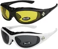 X-CRUZE 2er Pack Choppers 911 Sonnenbrillen Motorradbrille Sportbrille Radbrille - 1x Modell 03 (schwarz/gelb getönt) und 1x Modell 08 (weiß/schwarz getönt) - Modell 03 + 08 -