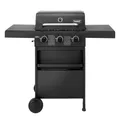 TAINO COMPACT Gasgrill Grillwagen Griller BBQ Edelstahl-Brenner Gas-Grill schwarz Balkon City (3+0, Schwarz)