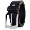 LINDENMANN Leder-Gürtel Herren 40 mm breit, Gürtel Herren Vollrindleder schwarz