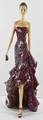 Beauty Figur Deko Modefigur Modepuppe Nostalgiefigur Dame rotes Kleid schulterfrei aus Resin H 35 cm